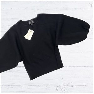 Black, Line and Dot bubble sleeve sweater for Anthropologie. XS, new with tags.